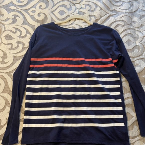 Girls Old Navy Striped Tunic Long Sleeve Shirt - Navy, White, Red Size XLarge 14 - Picture 3 of 4